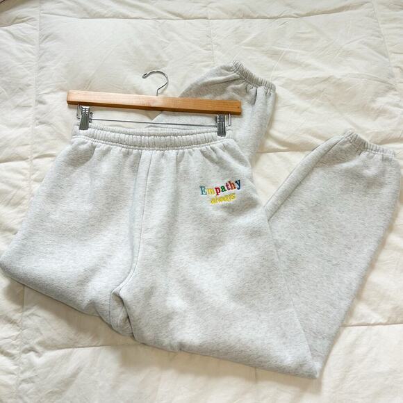 The Mayfair Group Empathy Always Light Gray Sweatpants Size S/M Cotton Blend - Picture 3 of 7